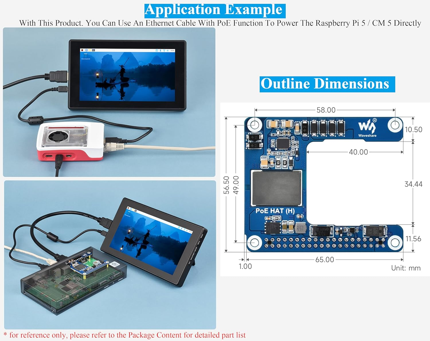 Poe HAT Compatible with Raspberry Pi 5/Compute Module 5, Power over Ethernet HAT 5V 5A Output, 802.3Af/At Network Standard, Isolated Switched-Mode Power Supply, Support Pi5 Case & Active Cooler image number 3