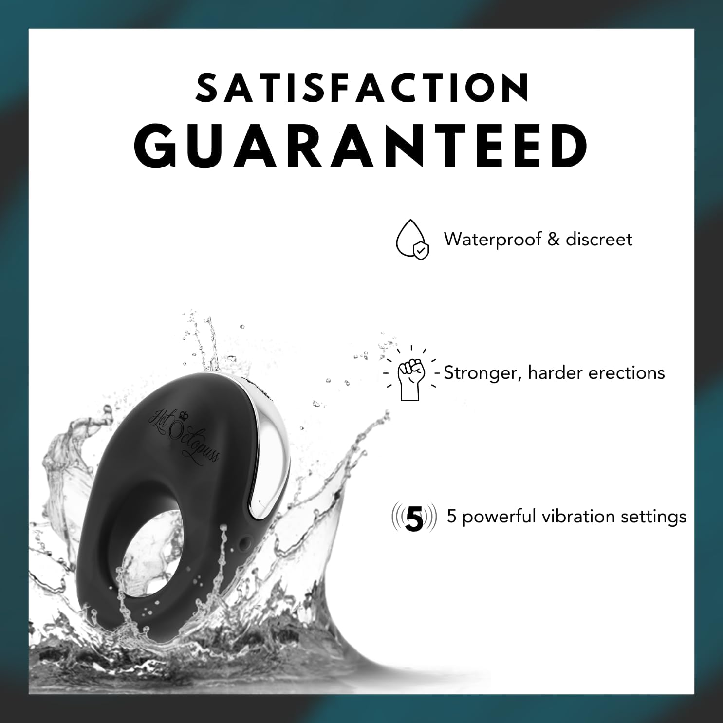 Hot Octopuss | Atom Cock Ring | Male Sex Toy | Powerful & Rechargeable | Solo & Couple'S Fun | Silicone | Multi Speeds | 100% Waterproof | Fast USB Recharge | Black image number 1