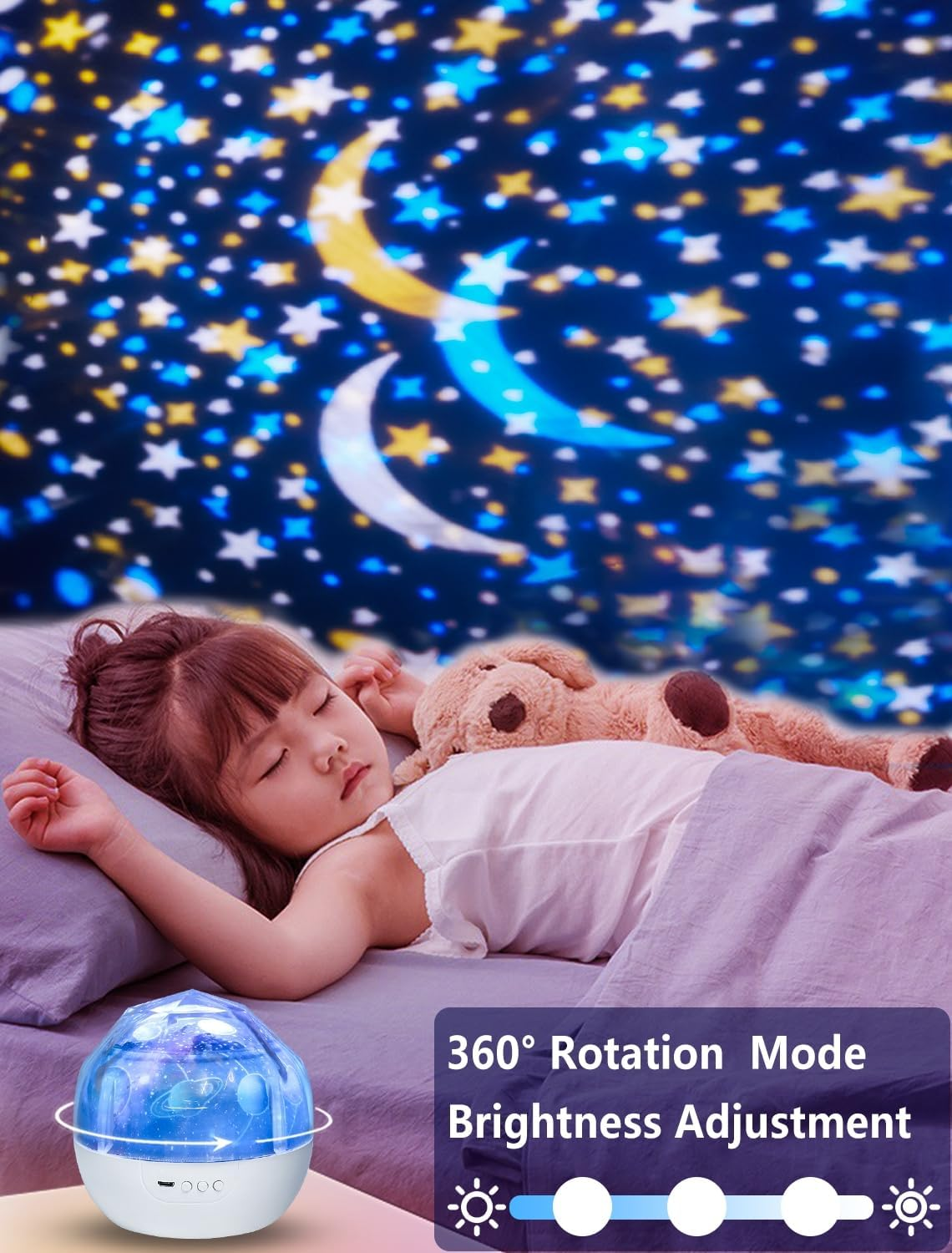 21 Sets of Films + Night Light for Kids, Kids Night Light Projector for Bedroom, Ceiling, Projector Night Night for Baby Girls with 360&deg; Rotation, Birthday, Christmas, Nursery, Room Decor image number 2