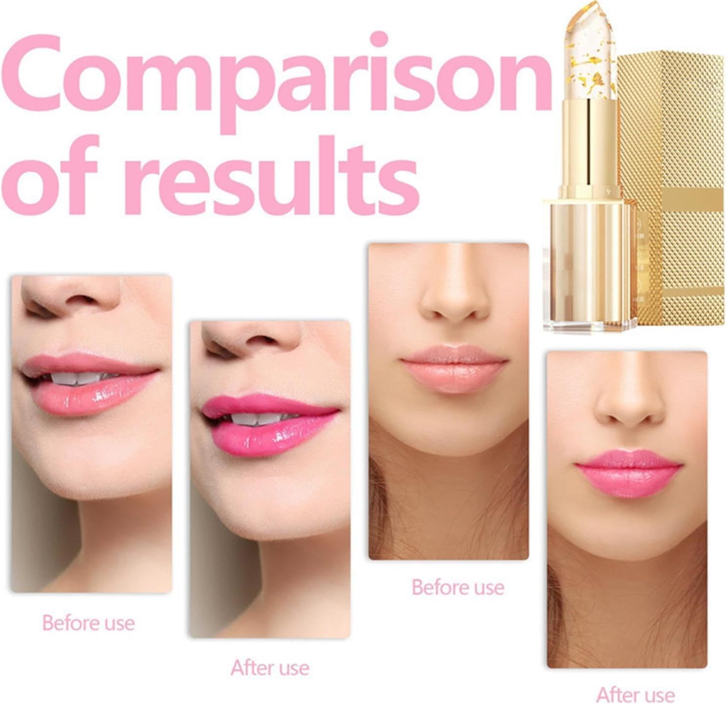 Levora Color Changing Lipstick, Transferproof Color Changing Lipstick, Transparente Transferproof Gold Crystal Color Changing Lip Stick, Long Lasting 24 Hours, Deep Nourishment (3) image number 6