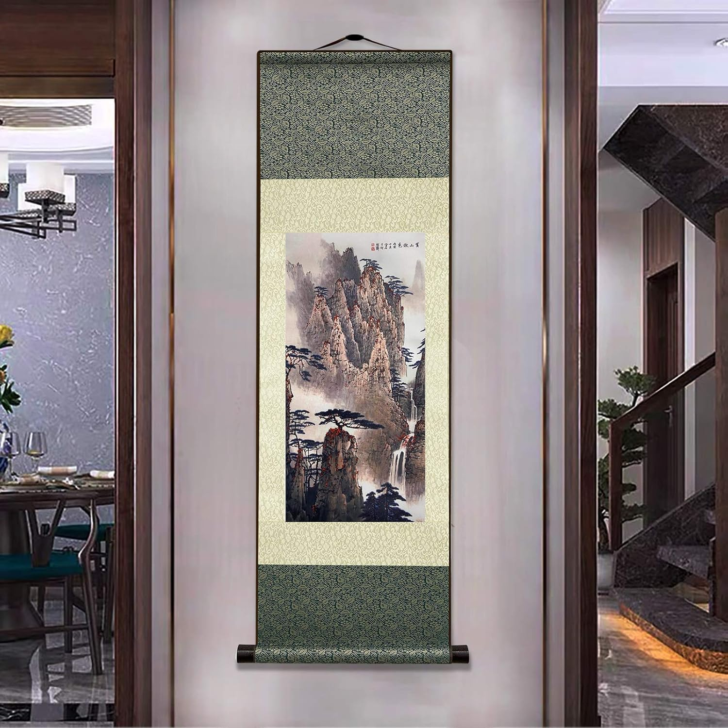 Atfart Beautiful Scroll Wall Hanging,Autumn in Huangshan (39 Inches X 12 Inches). - A3 image number 6