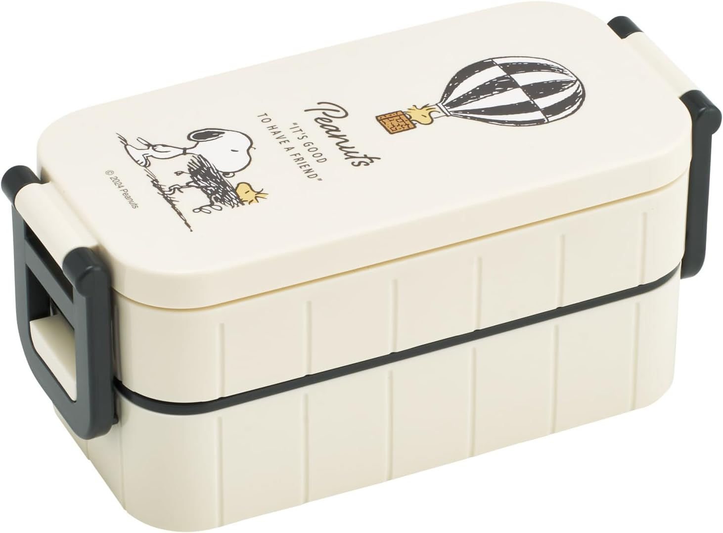 Skater Ag+ YZW3AG Lunch Box, 20.3 Fl Oz (600 Ml), Antibacterial, 2-Tier, Snoopy Badge, Made in Japan