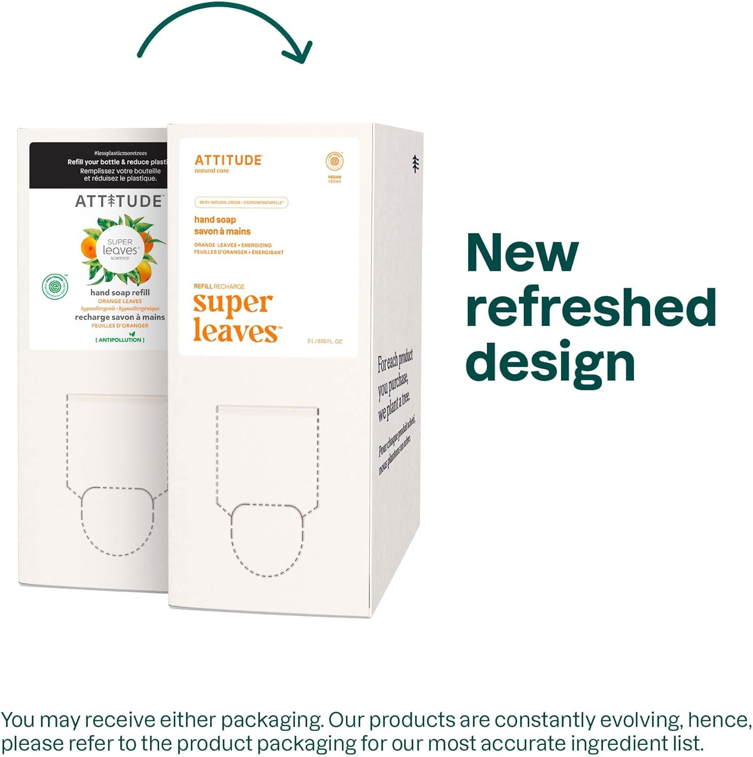 Hand Soap Refill, Bulk-To-Go Packaging, EWG Verified, Natural Non-Toxic Hypoallergenic & Energising, Orange Leaves, 1999Ml image number 2