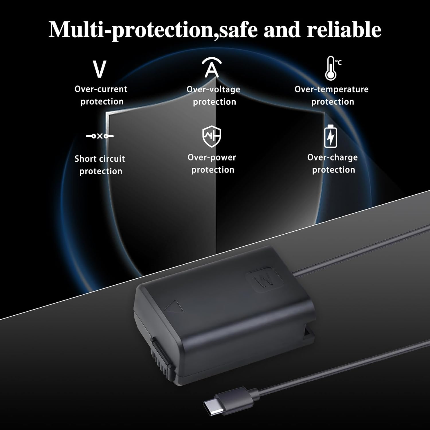 Tectra USB-C PD to AC PW20 NP-FW50 Dummy Battery, Continuous Power Supply for Sony Alpha ZV-E10 A6000 A5100 A6100 A6300 A6500 A7 A7II A7S A7SII RX10 II IV Cameras