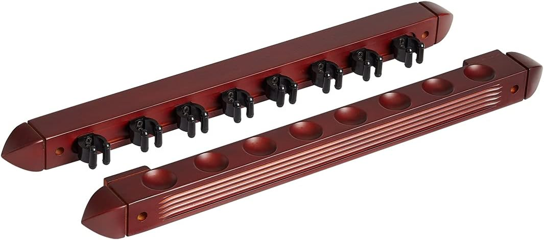 Powerglide Snooker Billiard Pool Cue Wall Rack (Holds 8 Cues) Full Size,Brown