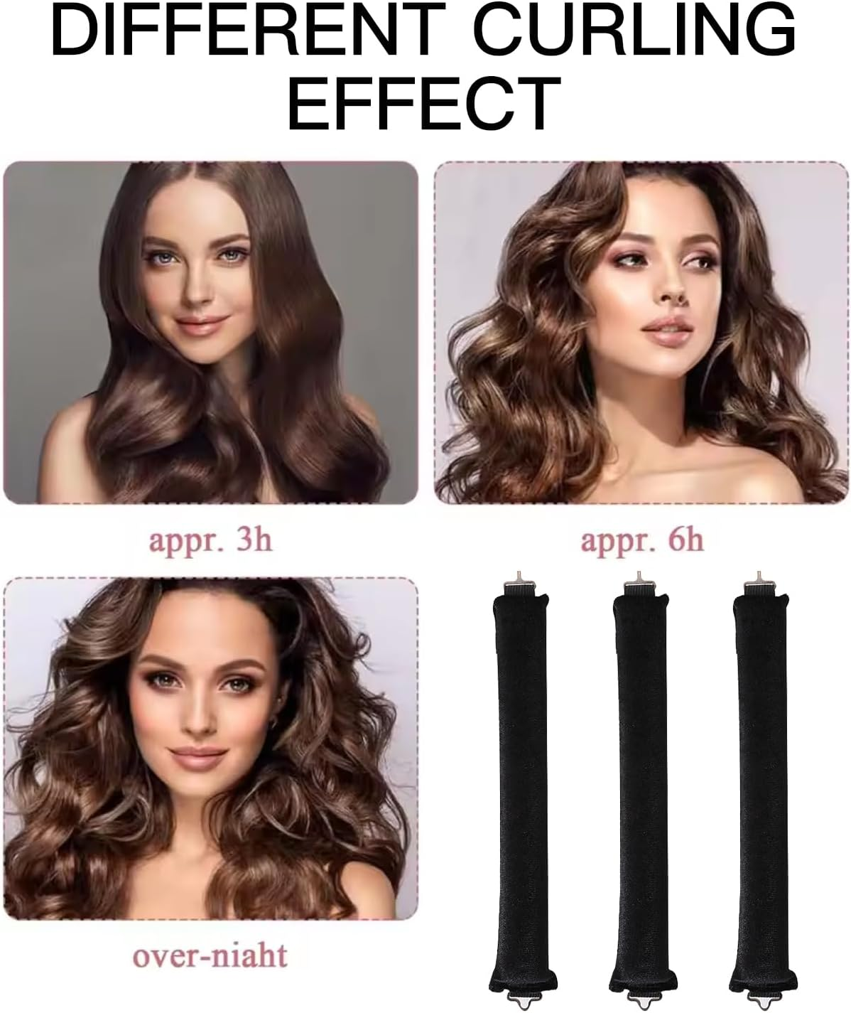 JUKOTA Heatless Curls Band, Overnight Curls without Heat for All Hair Types, Heatless DIY Blowout Hair Curler for Sleeping, Overnight Curling Tape for Long Medium Hair, Pack of 3 image number 5