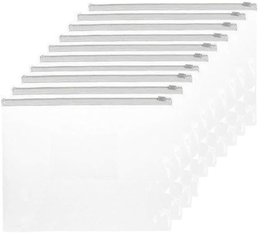 A4/A5 Clear Plastic Zip Wallet Transparent File Bags File Folders Zip Bag Document Wallets 20 Pcs