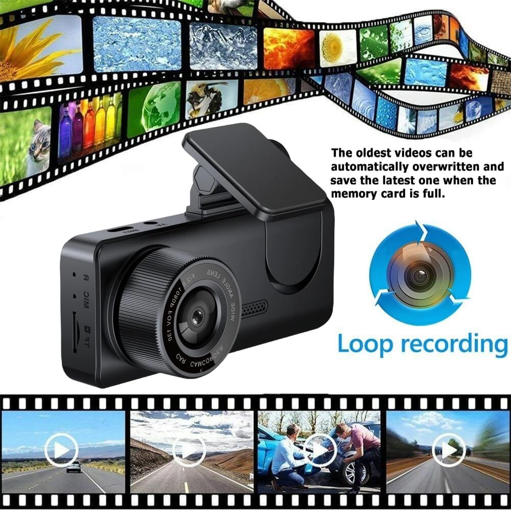 1080P Dash Camera with Wifi for Cars, 3 Channel Dash Cam Front and Rear inside with 32GB TF Card, 2.0" IPS Screen, Loop Recording, G-Sensor, WDR, 24H Parking Mode, Motion Detection image number 6
