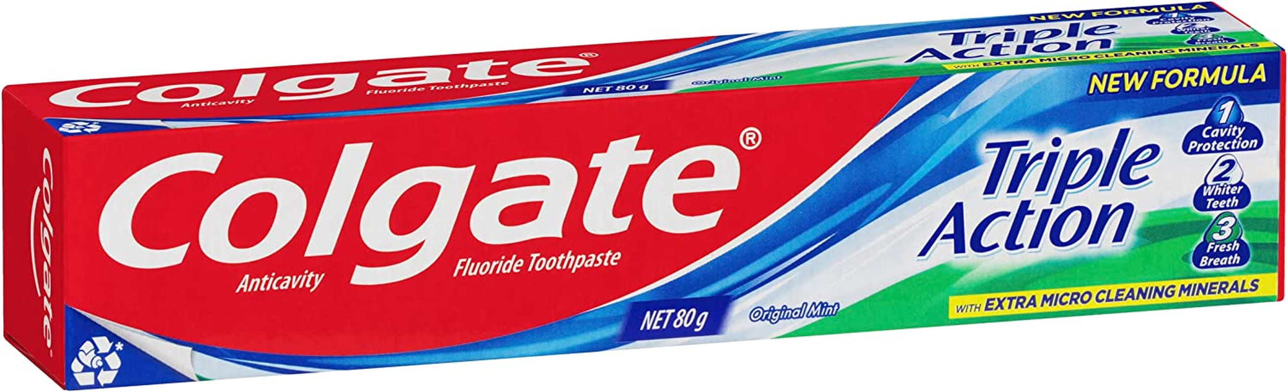 Colgate Triple Action Toothpaste, 80G, Original Mint, with Extra Micro Cleaning Minerals image number 1