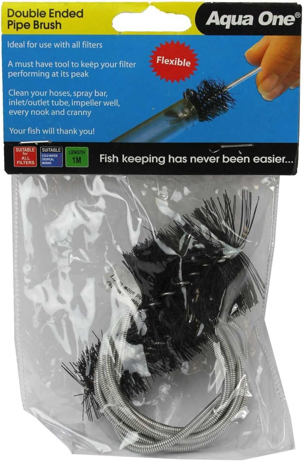 Aquarium Brush Cleaning Double Ended Pipe Brush 1M 10325 Fish Tank Aqua One