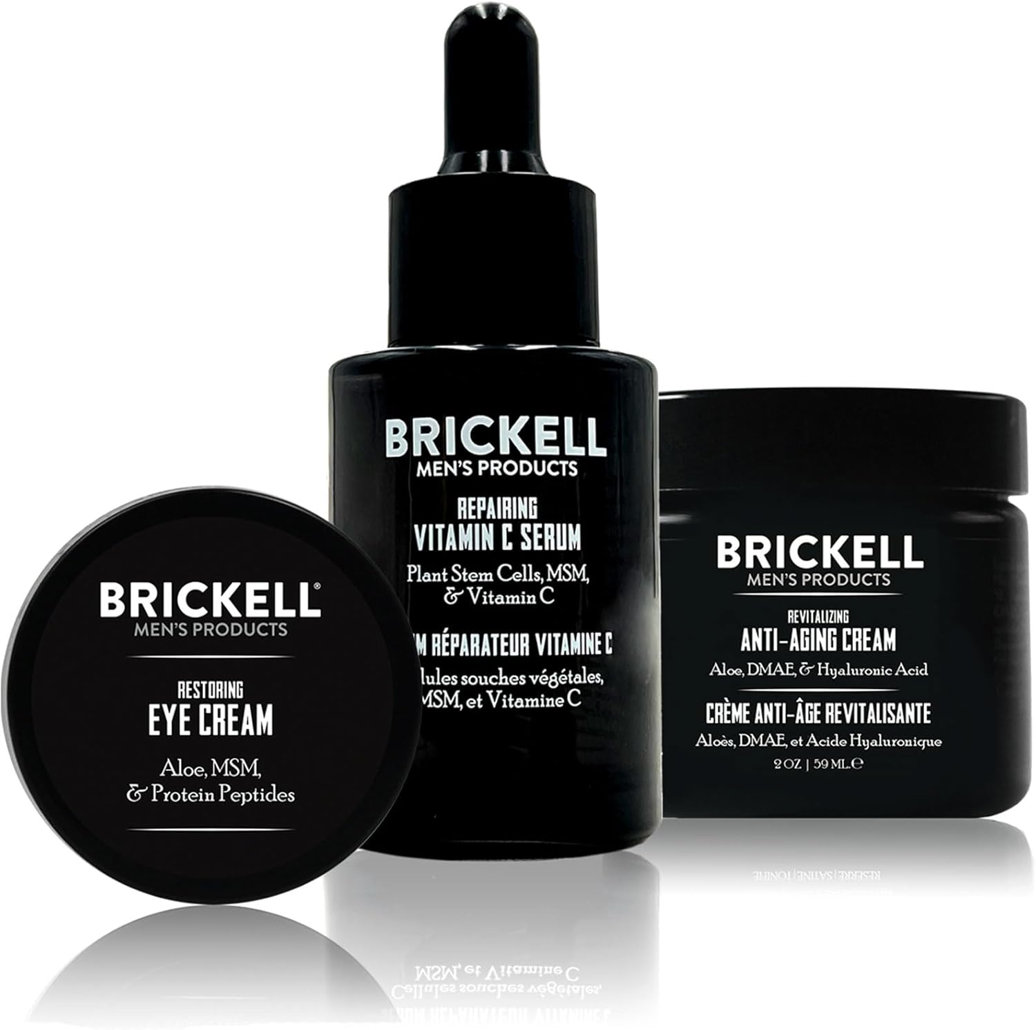 Brickell Men'S Advanced Anti-Aging Routine, Night Face Cream, Vitamin C Facial Serum and Eye Cream, Natural and Organic, Unscented image number 1