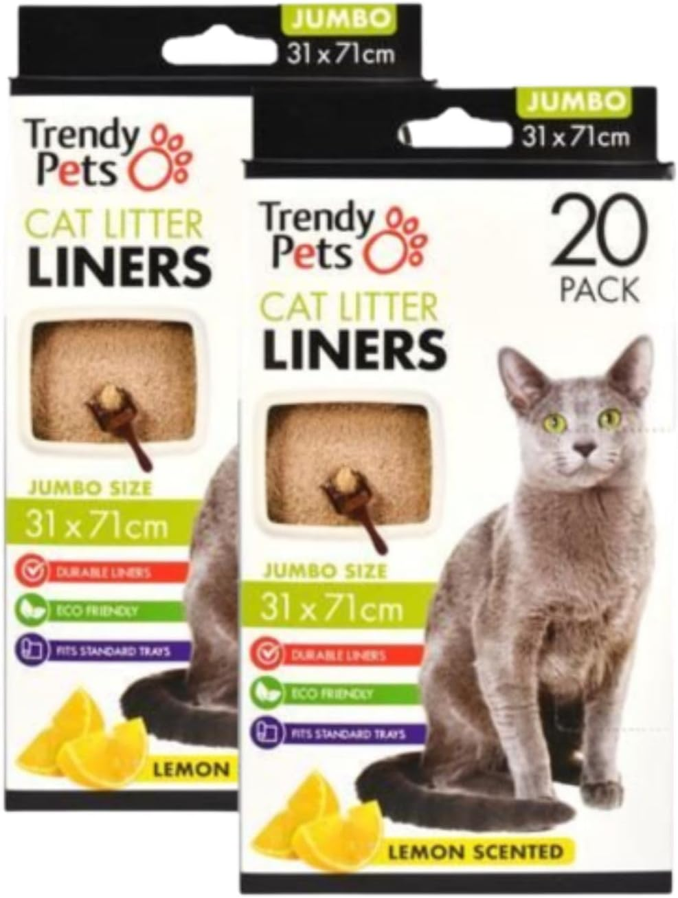 Leona Co 20Pc/Pack Cat Litter Tray Liners, Lemon Scented, 31X71Cm (2) image number 1