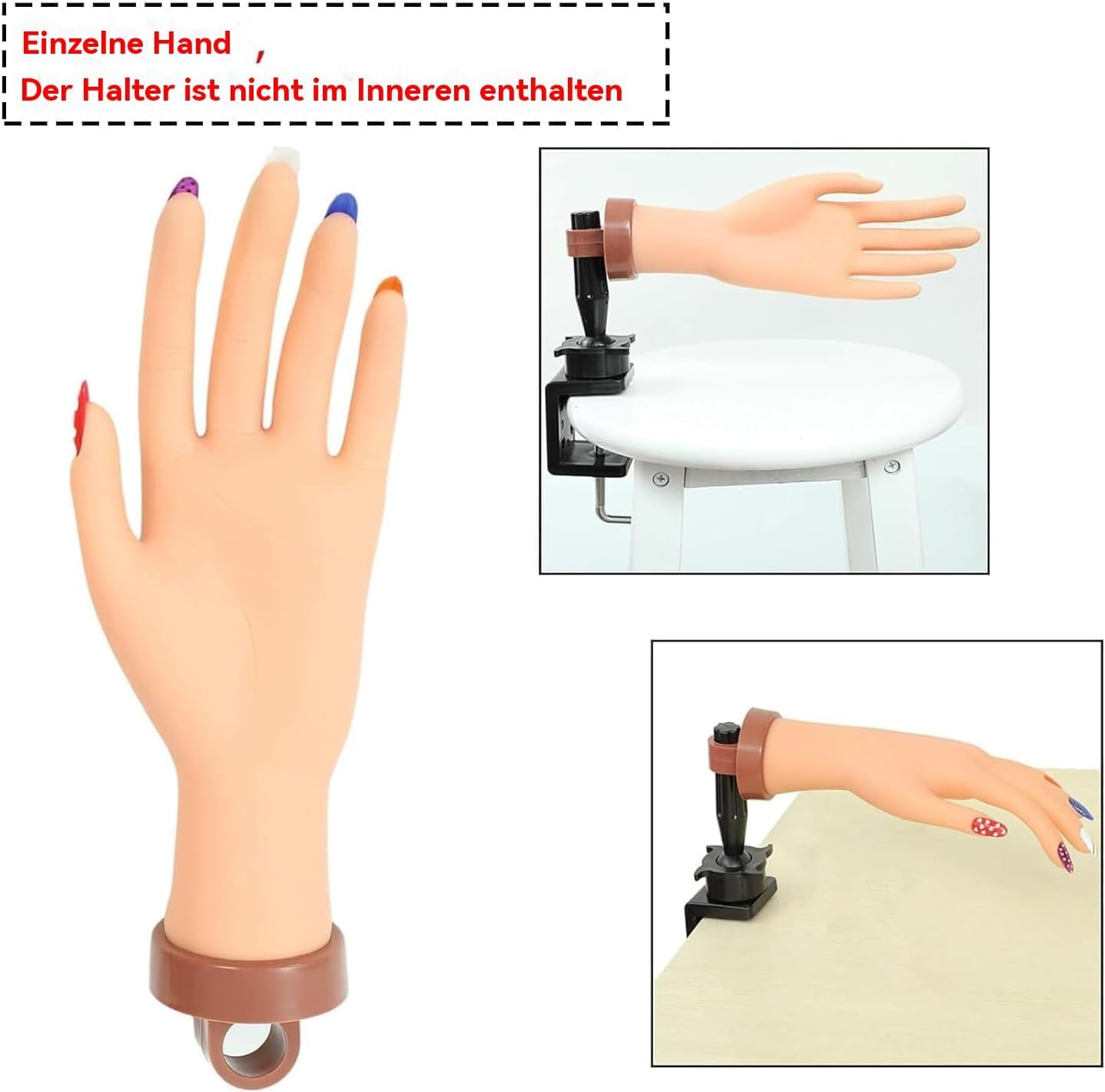 Practice Hand for Acrylic Nails, Mannequin Hands for Nails Practice, Nail Art Training Hand, Fake Nail Hand, Acrylic Nail Practice Hand, 1 Piece Nude Hand image number 2