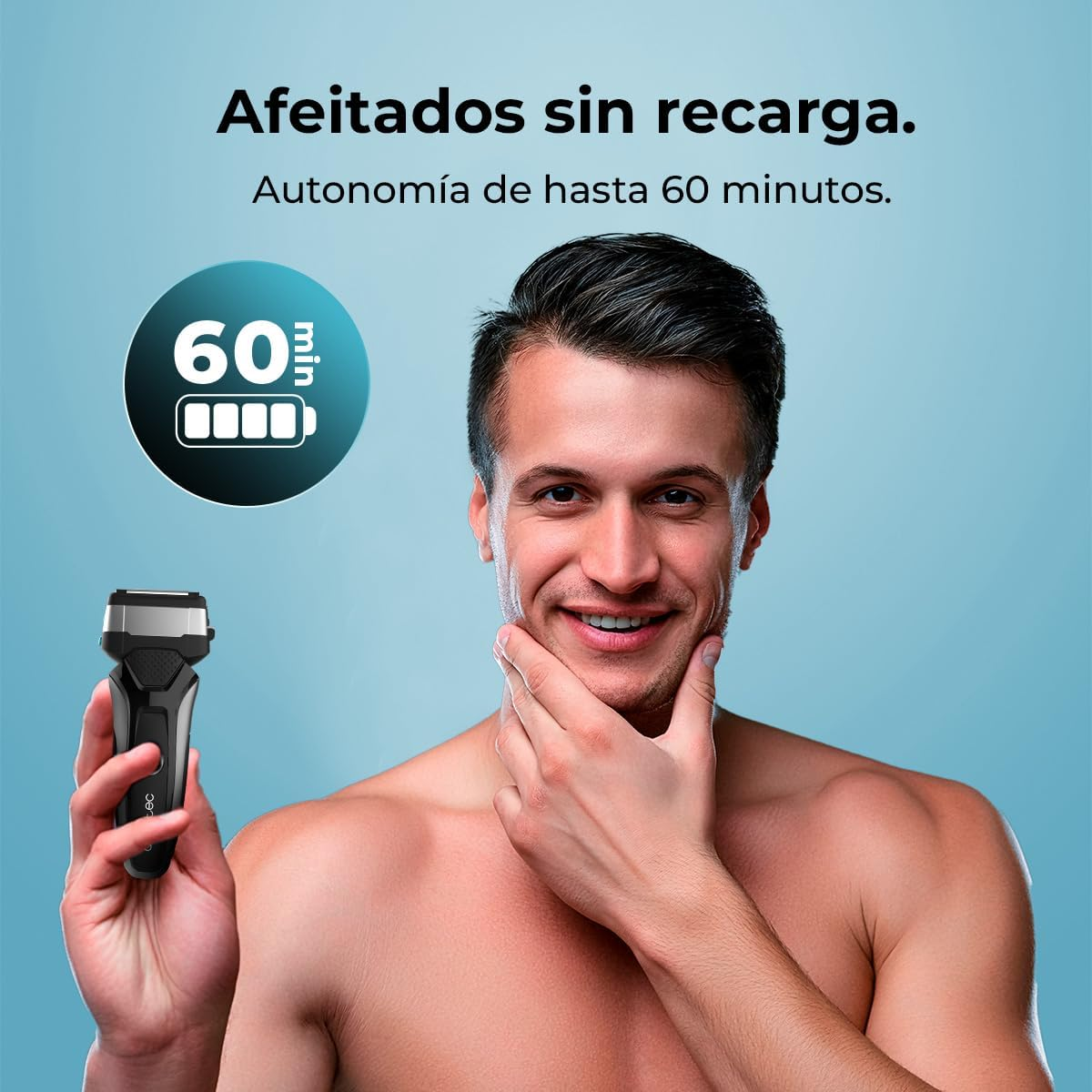 Cecotec Precisioncare X-Trimm Wireless Triple Beard Trimmer with 3 Stainless Steel Blades, Display, 60 Minutes Working Time, IPX6 image number 1