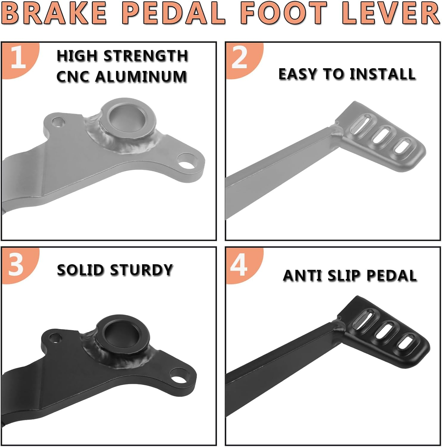 Motorcycle Brake Pedal Foot Lever Replacement for Kawasaki Ninja 300 Ninja 250R Z250 Z300 Rear Brake Lever (Black) image number 1