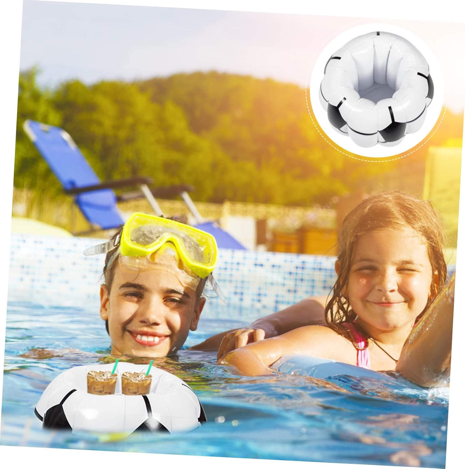 Inflatable Football Ice Bucket Wear-Resistant Portable for Outdoor Parties Holds Wine and Drinks image number 6