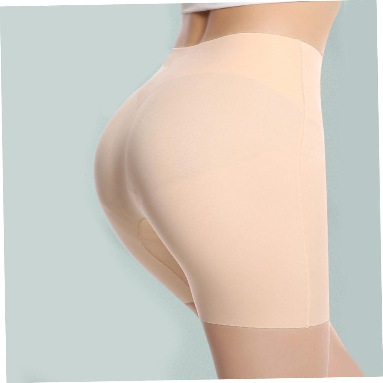 Women'S High Waist Maternity Underwear Seamless Breathable Pregnancy Panties Tummy Control Anti-Rolling Safety Shorts for Postpartum Khaki image number 4