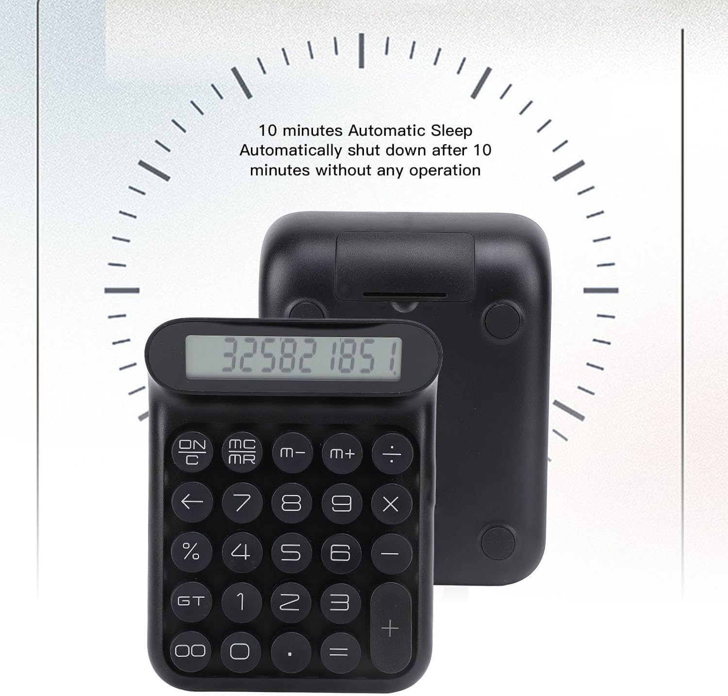 Mechanical Switch Calculator, LCD Display, Big Buttons, Cute Aesthetic Desktop Calculator, Blue Switch, Battery Powered, for Business Office (Black) - Pink image number 4