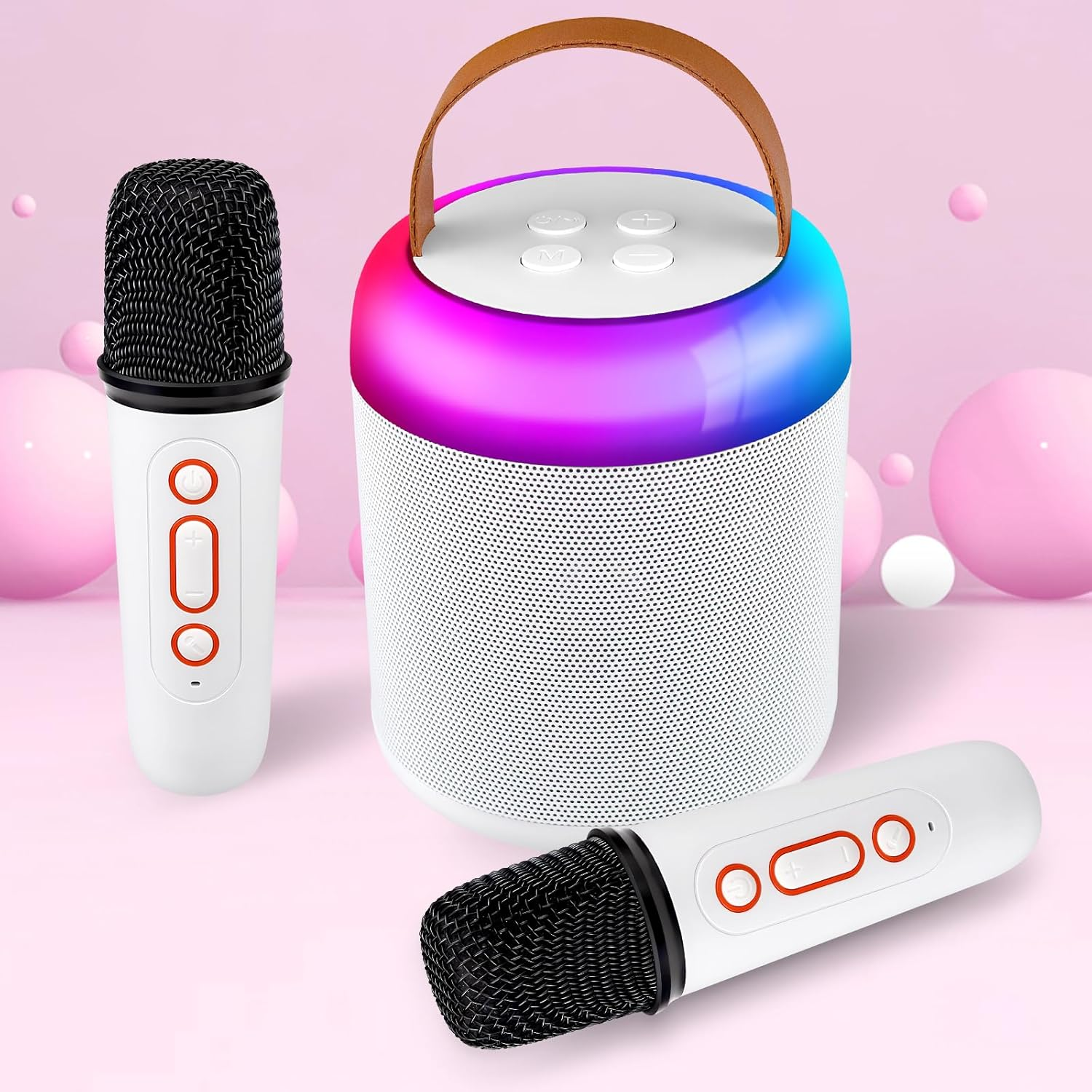 Aisuo Kids Karaoke Machine, Portable Bluetooth Speaker with 2 Wireless Microphones, Dynamic Lights Karaoke Machine for Kids Adults, Birthday Party Home, Outdoor. image number 3