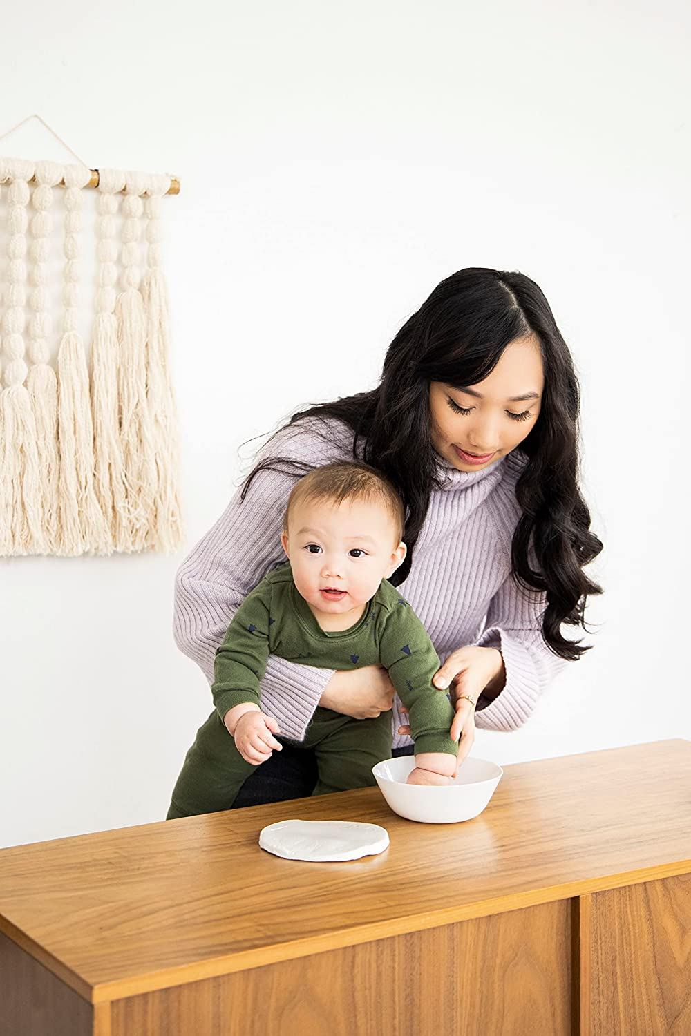 Tiny Ideas Baby'S Handprint or Footprint Christmas Ornament, Easy No-Bake Keepsake Kit, Creative New and Expecting Parents, Clay image number 3