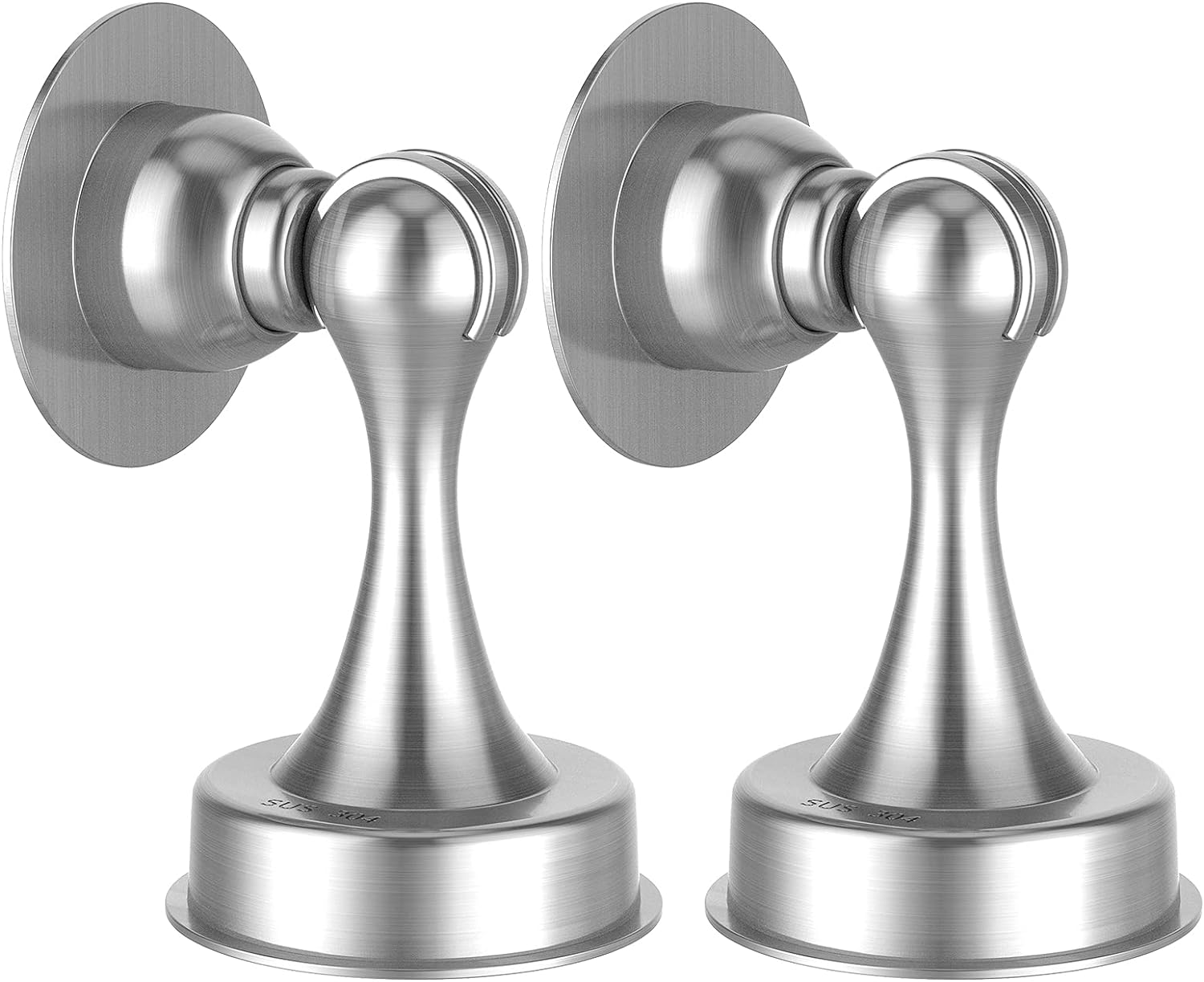 Door Stoppers, ASHGOOB 2-Pack Magnetic Door Stop Door Catch Door Closers - Stainless Steel(304) Door Stopper Wall Protector, Double-Sided Adhesive Tape No Drilling, Screws for Stronger Wall Mount image number 4