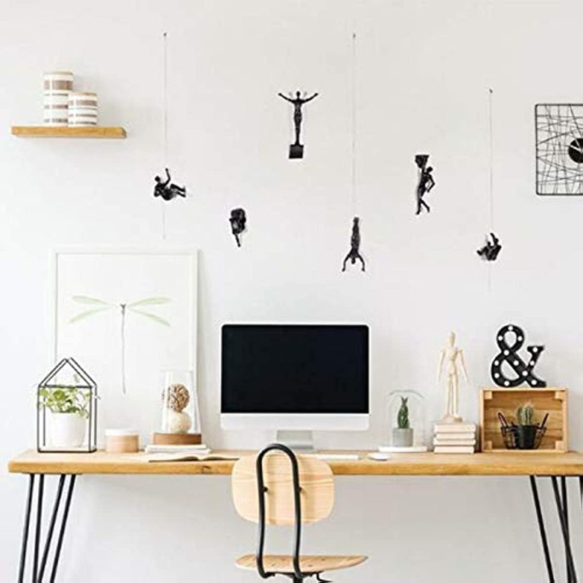 Set of 6 Climbing Man Wall Sculptures - 3D Wall Art Decor, Handmade Home Unique Decor, Rock Climbing Gifts, Modern Decoration, Resin Sculpture Creative Wall Art - Qzjijosen image number 3