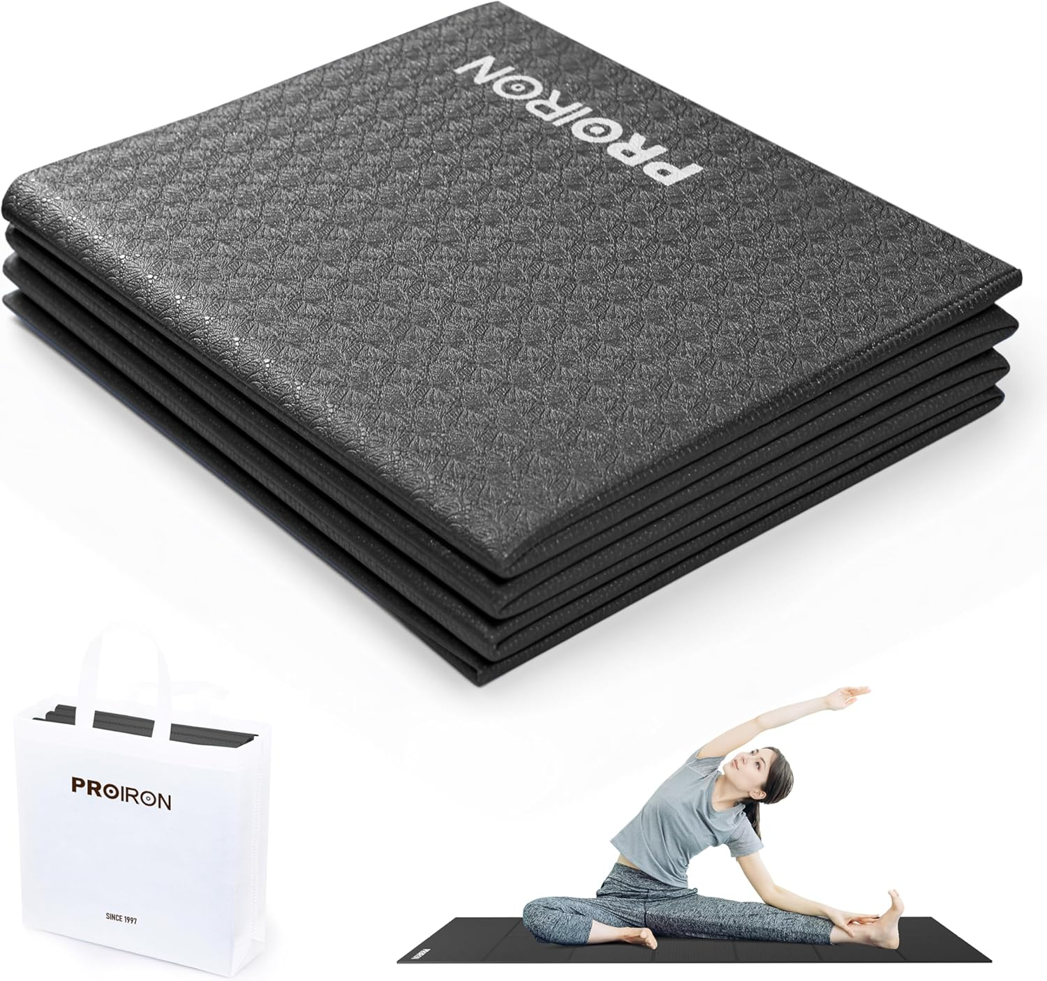 PROIRON Foldable Yoga Mat - Travel Folding Yoga Mat Lightweight, Anti-Slip,And Easy to Carry to Class Beach Park Tear Resistant Travel Picnics 2Mm/4Mm