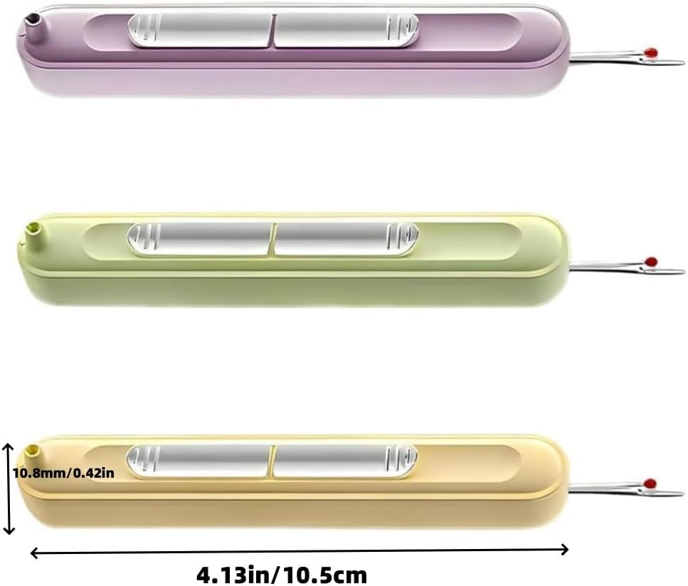 3Pcs 2 in 1 Needle Threader Seam Ripper Tool, Thread Remover Tool for Hand Sewing, Cross Stitch, Embroidery and Thread Removal (3 Colours) image number 5