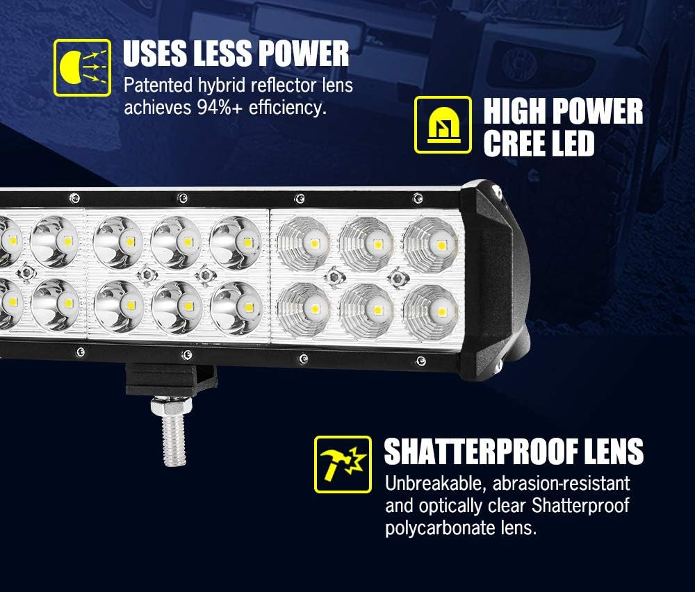 LIGHTFOX 20Inch LED Light Bar Slim Dual Row Flood Spot Combo Beam 4X4 Offroad 3 Years Warranty image number 5