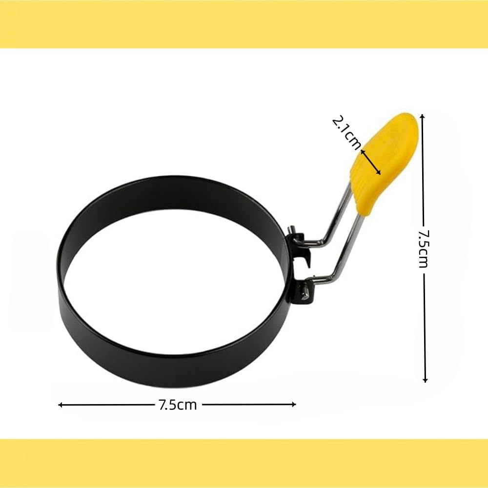 Naisfei Egg Ring,4 PCS Stainless Steel Egg Rings Non Stick for Frying, round Egg Shaper for Frying Pan, Poached Egg Moulds for Fried Eggs, Griddle Egg Circles with Oil Brush,Pancake Rings for Burger image number 3