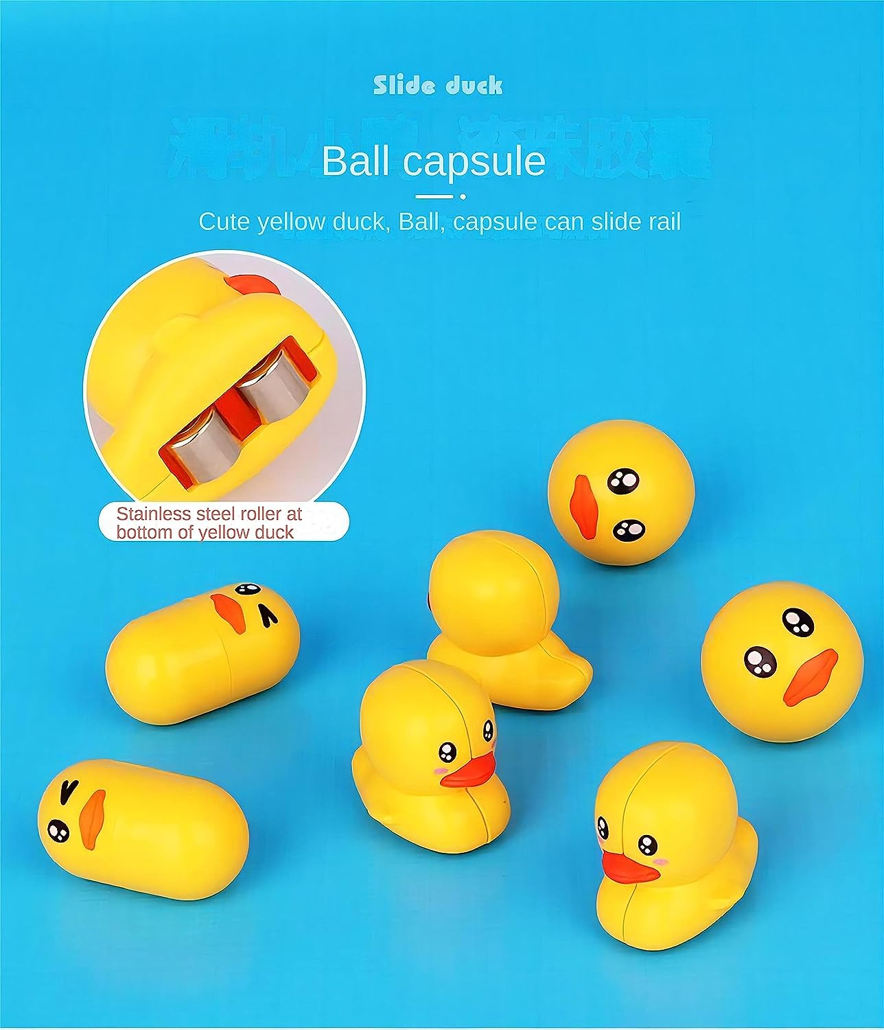 48 PCS Baby Bath Toys Set, Slide Duck,Toy Ducks -Interactive Water Slide Toy Track with Suction Cups-Fun Water Toys for Bathtub-1-8 Years Old- Boys and Girls Gifts image number 1