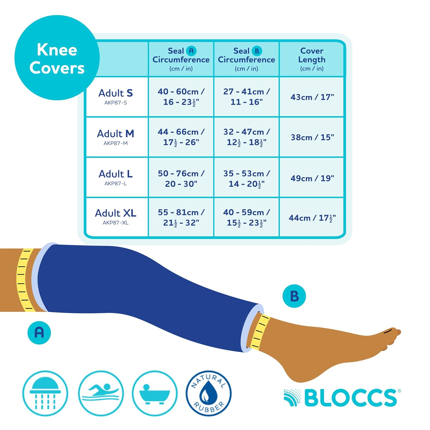 Bloccs Waterproof Knee Cover, Adult (Small)