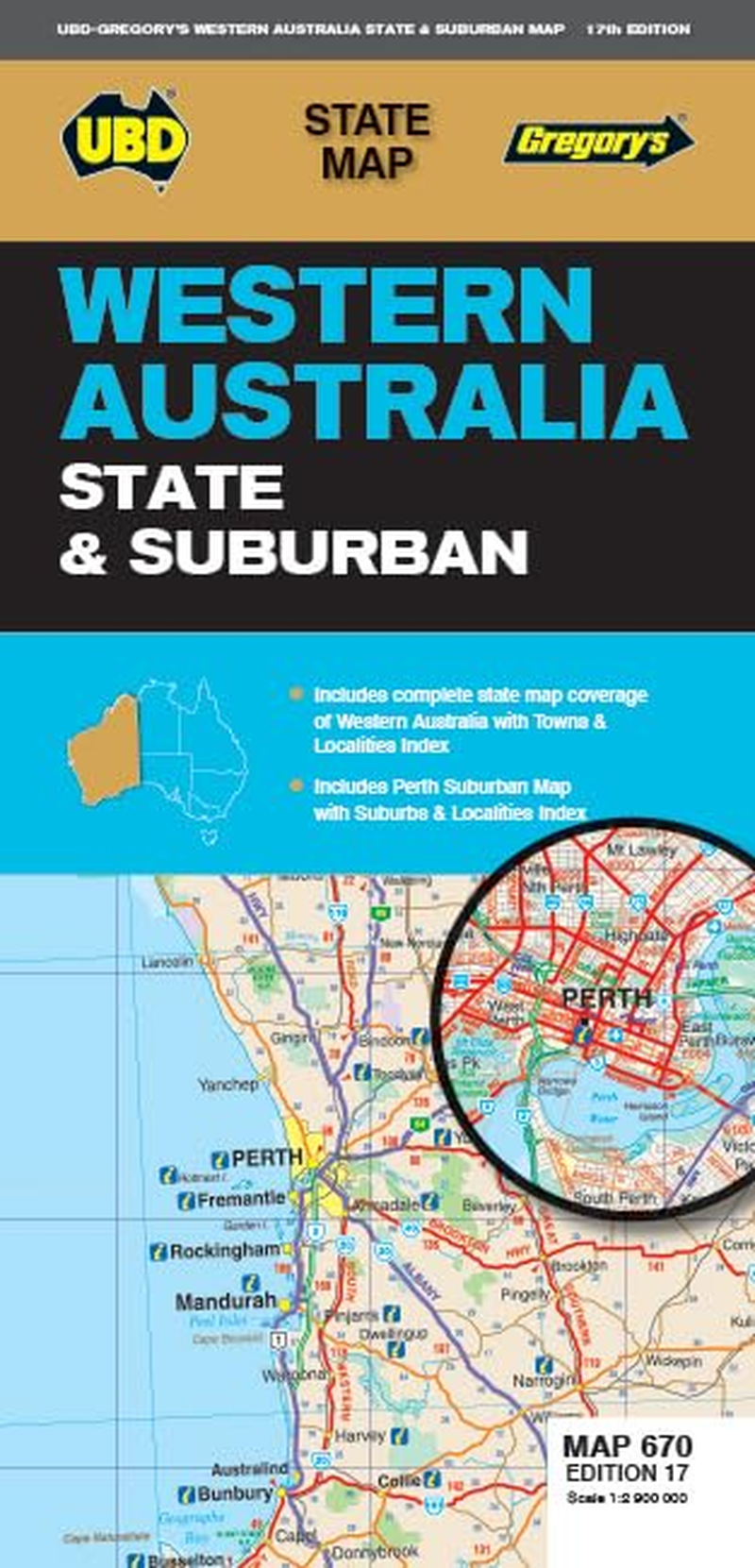 Western Australia State & Suburban Map 670 17Th Ed