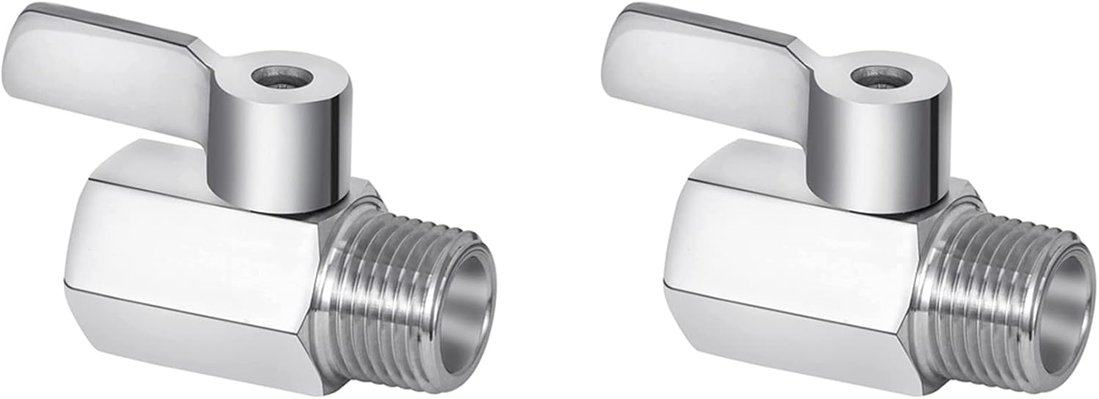 Shower Shut off Valve, 304 Stainless Steel Mini Ball Valve NPT Thread(1/2Inch Male X 1/2Inch Female),2 Pack image number 3