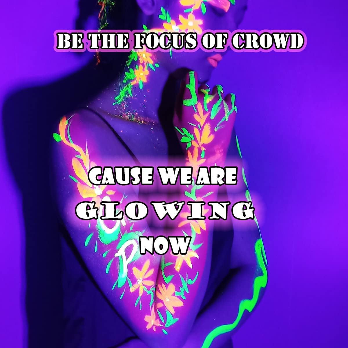 Bowitzki UV Neon Face and Body Paint 8 X 30Ml Largest Kit Black Light Glow in the Dark Makeup Set Fluorescent Face Painting for Adults Music Festivals Party Halloween Christmas image number 4