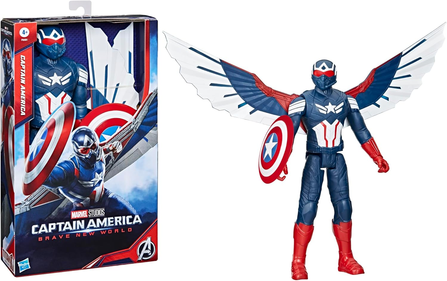 Marvel Studios Captain America Brave New World, 12-Inch Deluxe Captain America Action Figure, Shield & Accessories, Super Hero Toys for Kids 4 and Up image number 3