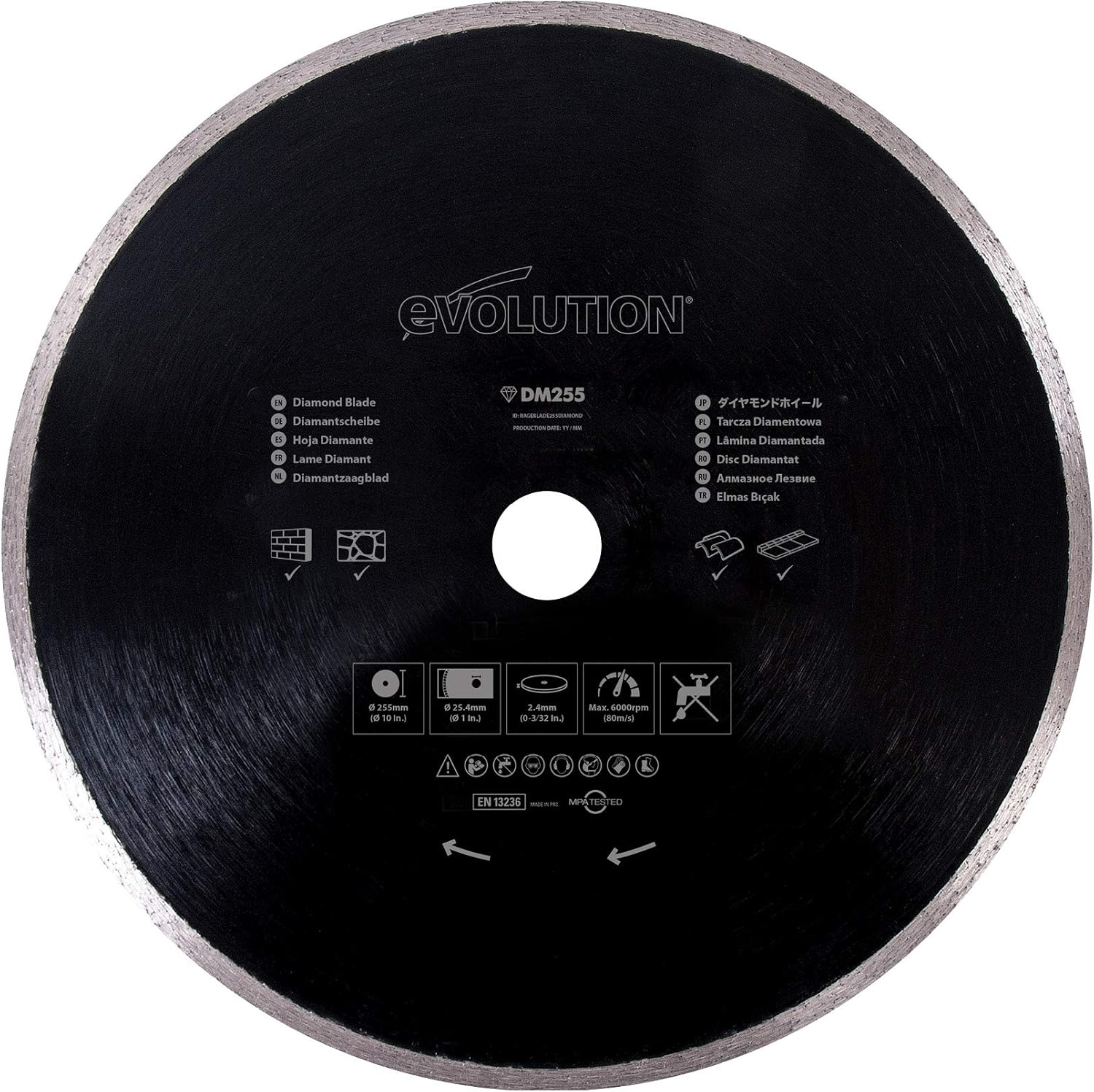 Evolution Power Tools 66TBLADE Blade for Cutting Mild Steel, for Circular and Chop Saws, Carbide-Tipped TCT Blade for Cold Metal Cutting, 66 Teeth, 355 Mm