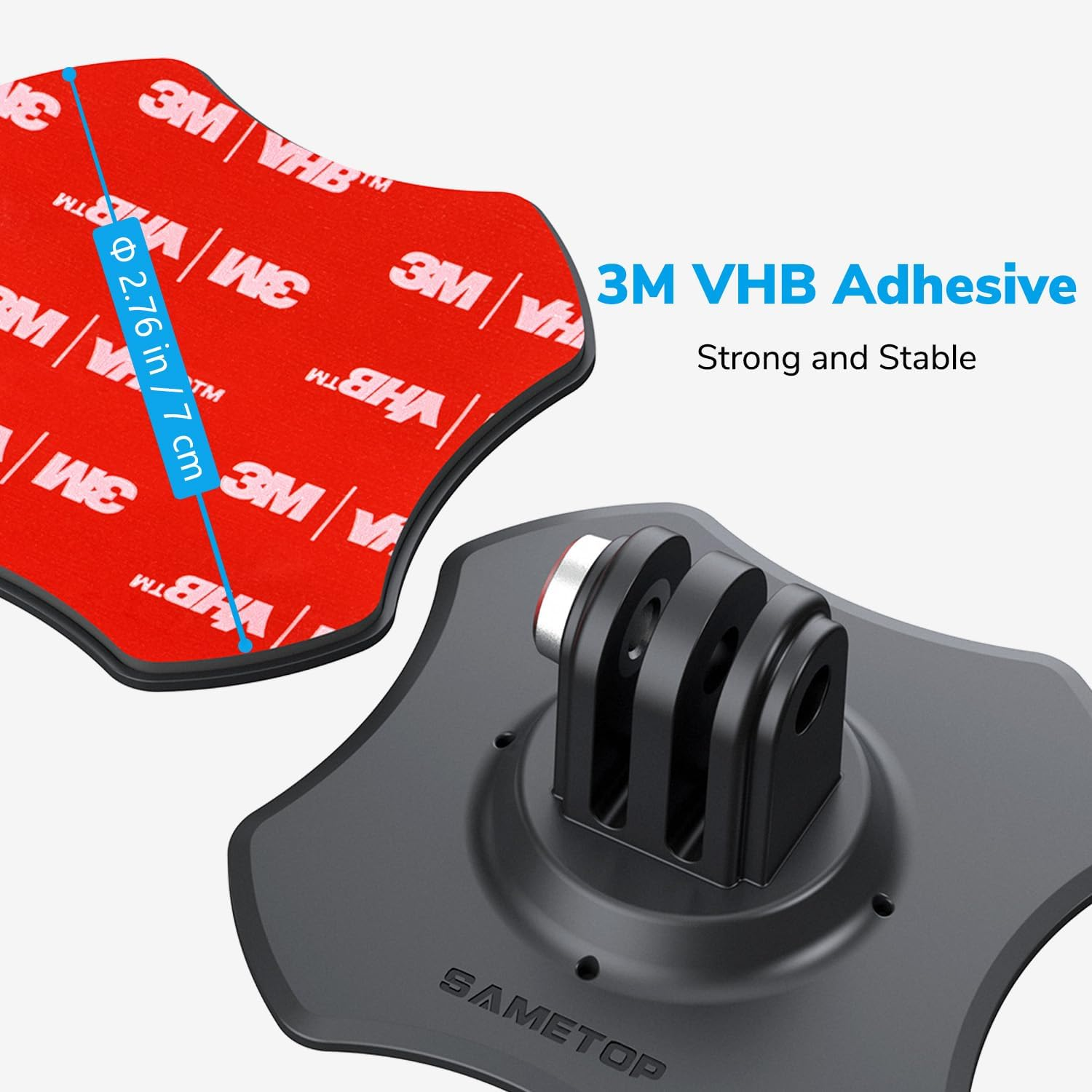 Sametop Flexible Adhesive Mount 3M Sticky Helmet Attachment Compatible with Gopro Hero 13 12 11 10 Max 9 8 7 6 Session Insta360 X5 X4 X3 X2 ONE DJI Osmo AKASO Action Cameras (2 Packs) image number 6