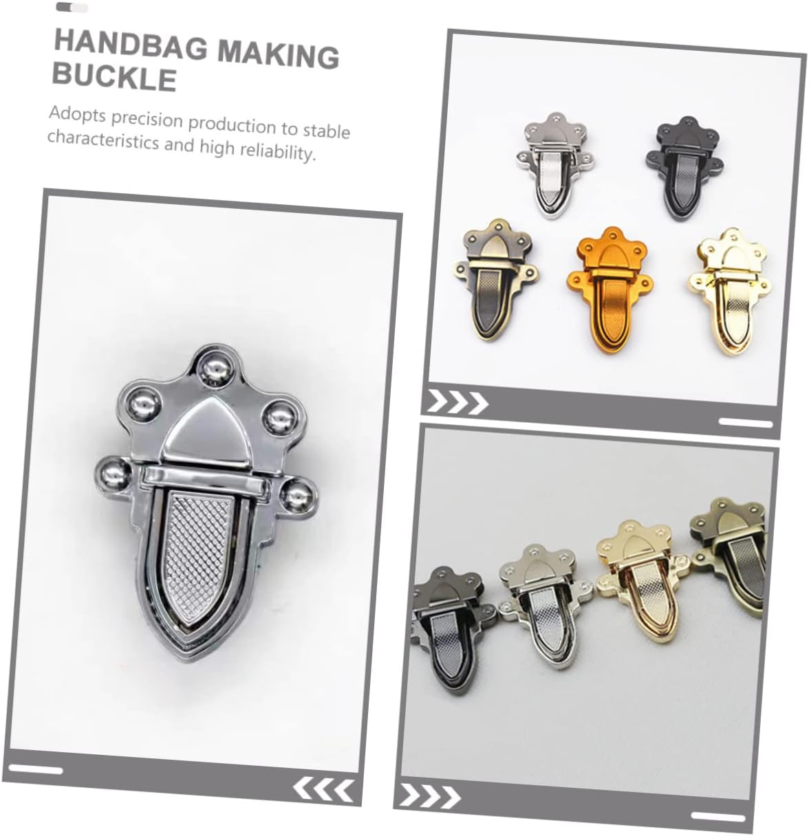 COHEALI 8Pcs Tongue Press Locks Clasp Closure Locks for DIY Handbags Replacement Accessories image number 5