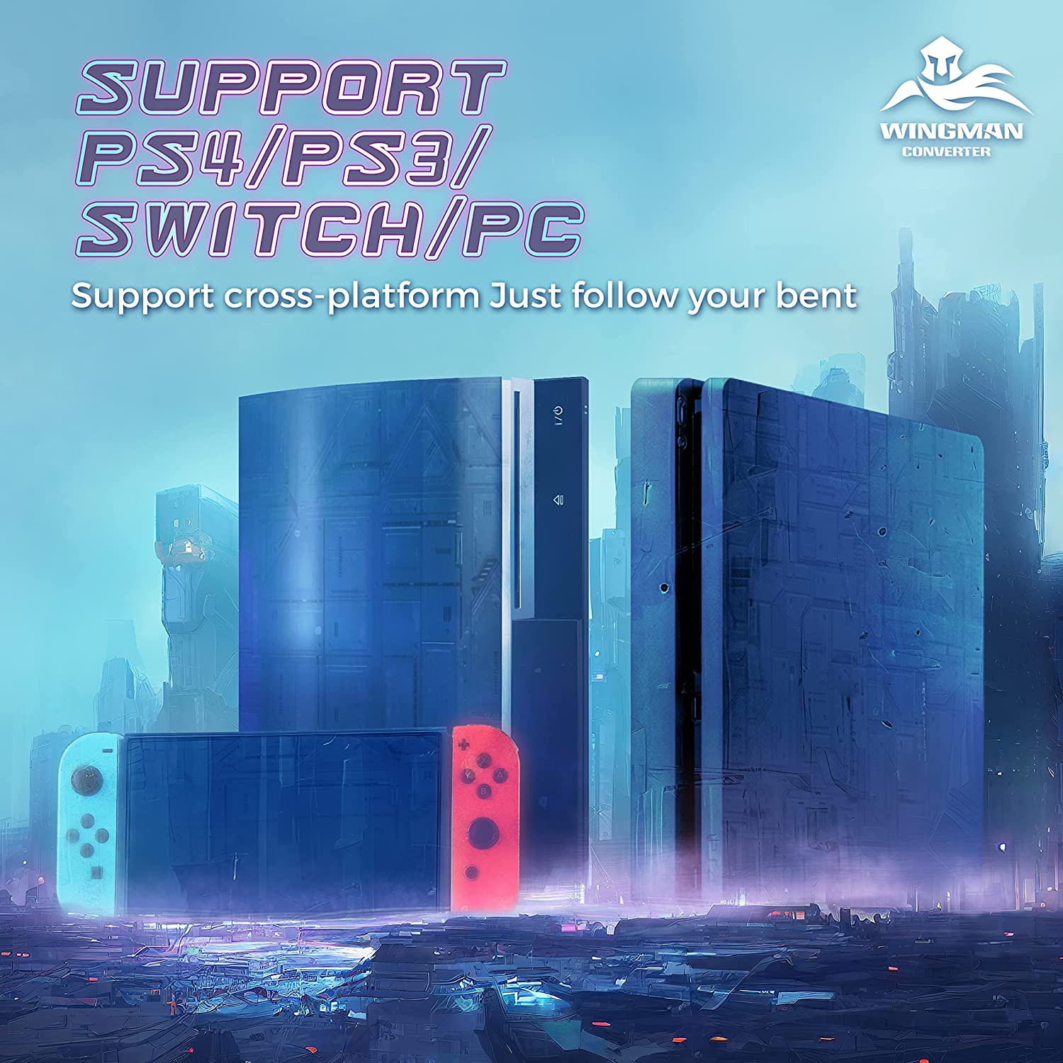 Brook Wingman XE 2 Converter with Keychain - Two in One Wireless Controller Adapter for PS, Switch Consoles, and PC, Supports Remap and Adjustable Turbo [Exclusive Version] image number 3