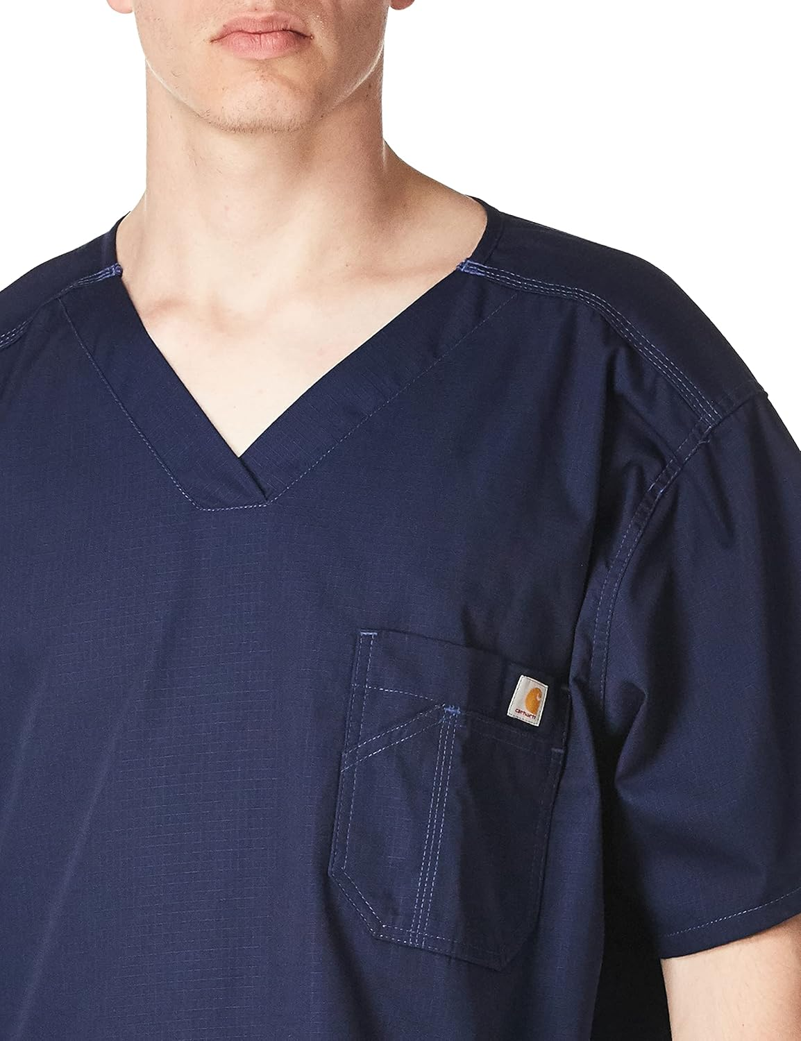 Carhartt Scrubs C15108 Men'S Classic Fit Ripstop Bi-Swing Chest Pocket V-Neck T image number 6