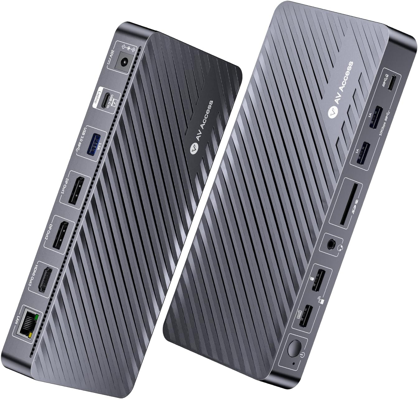 Docking Station (With KVM Switch) for Laptop & Desktop | 100W Charging, 4K@60Hz Dual Monitor HDMI, EDID Support, Fast Switcher for 2 Computers, 1G Ethernet, 3Xusb 3.0, USB-C, SD, 3.5Mm AUX Audio