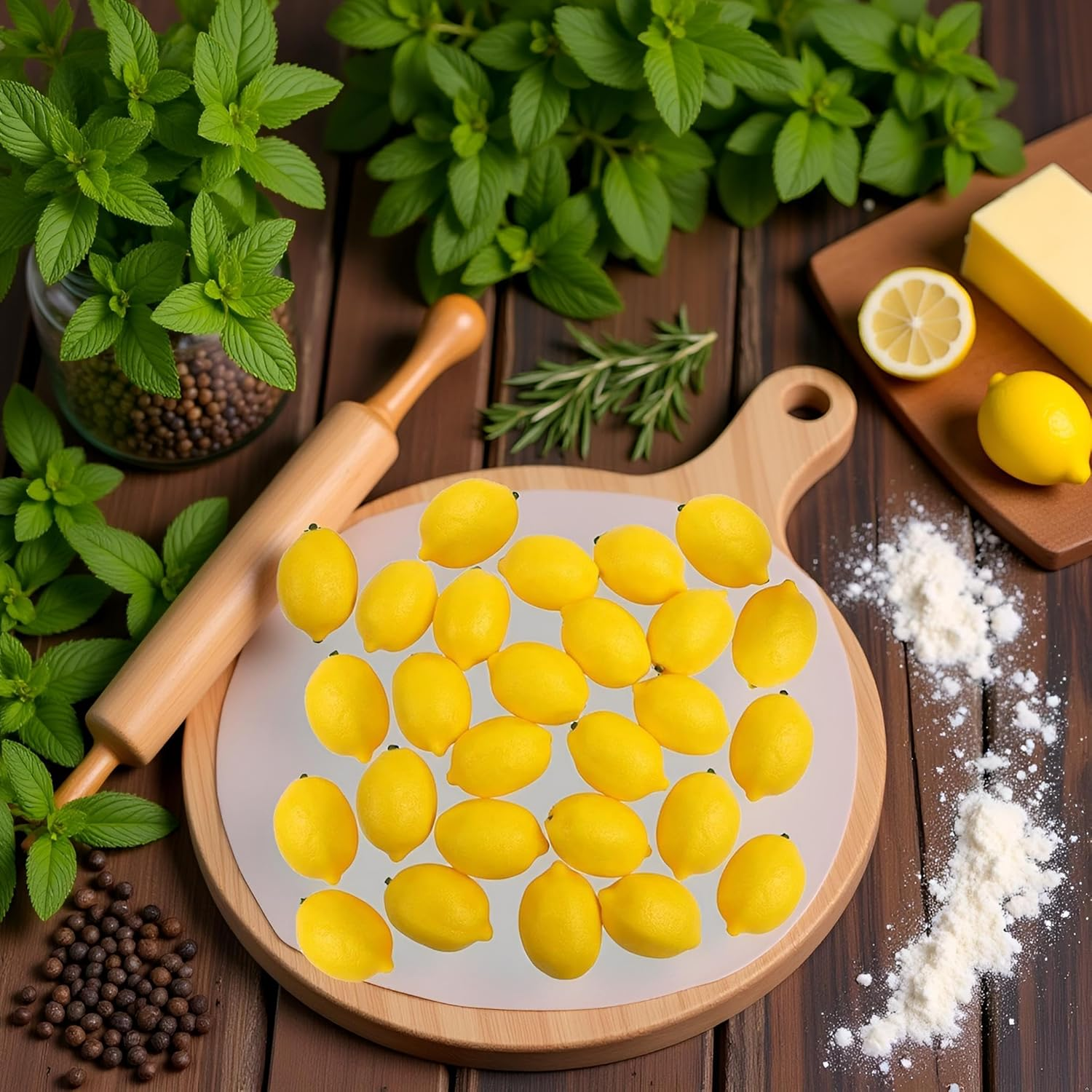 Yuanholumid 10Pcs Artificial Mini Lemon Decor Fake Fruit Home Party Festival Decoration Props，Quality and Creative House Kitchen Party Decoration Artificial Fruit