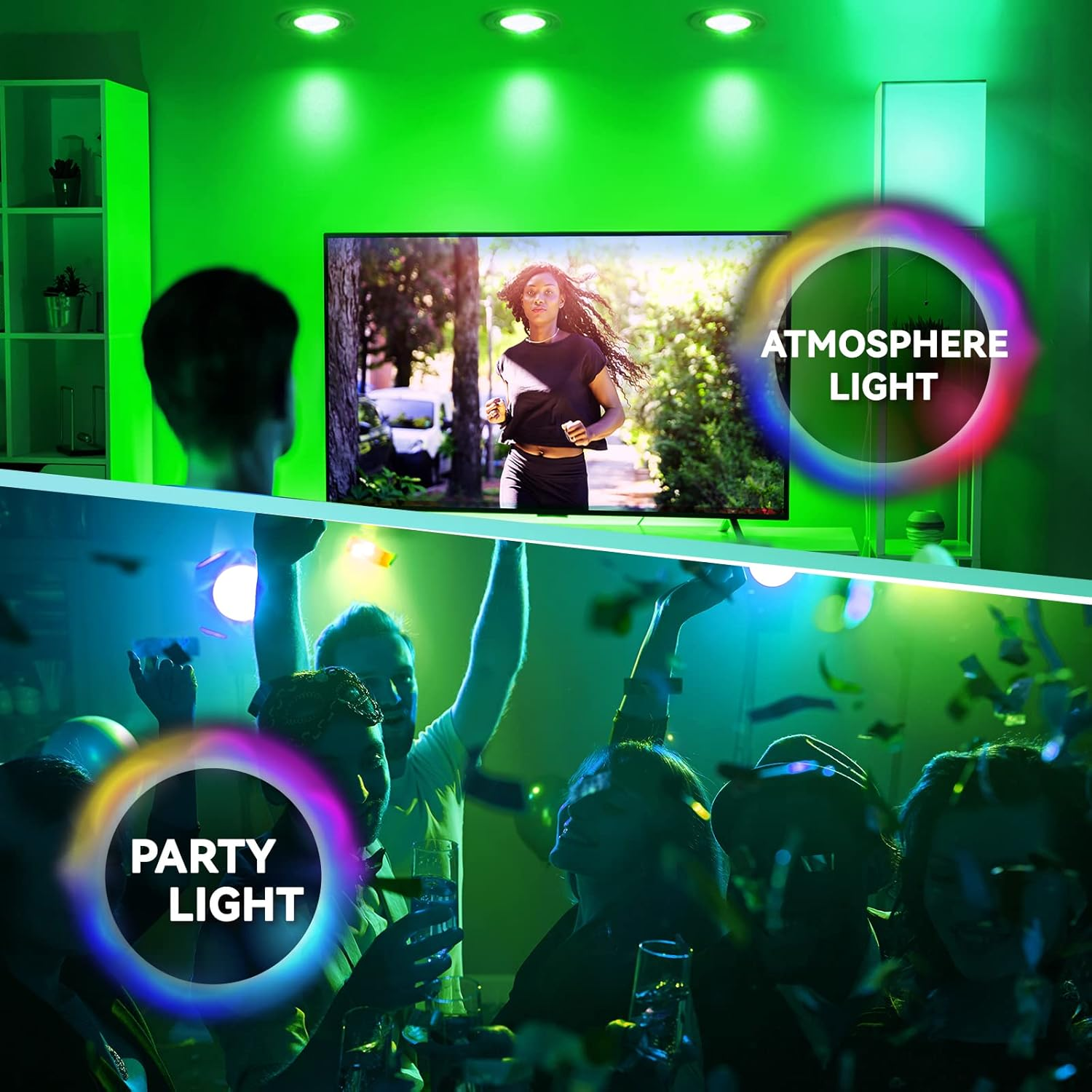 Bonlux GU10 LED Bulb Spotlight Green, 5W GU10 Spot Light Bulb,120 Degree Beam Angle, MR16 LED Spotlight Green Colour Bulb for Wall Washer Lamps,Landscape Lighting, 4-Pack image number 3