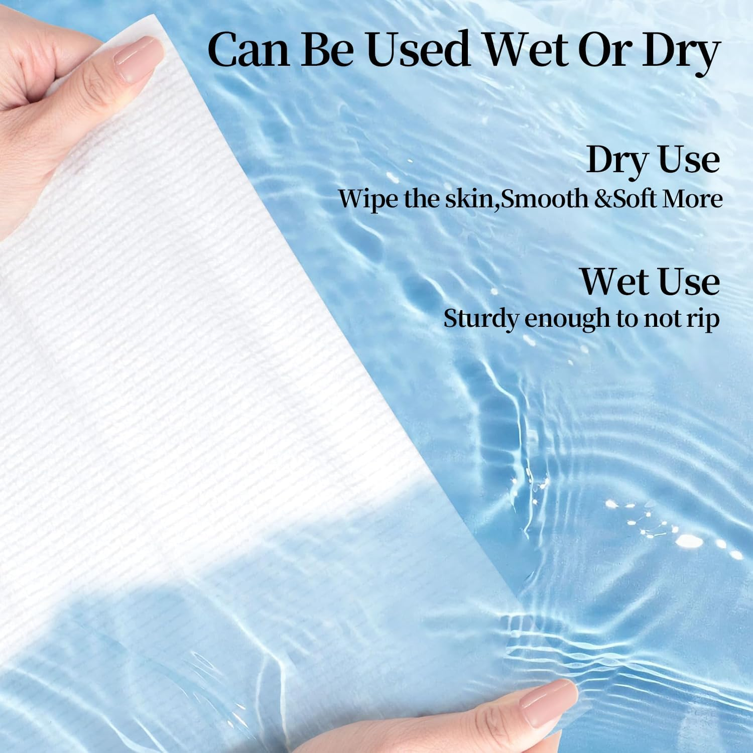 VLIEOVHN Disposable Face Towels 3 Pack 240 Counts,Premium Cotton Facial Tissue,Clean Skin Towel,Ultra Thick & Soft, Dual-Sided Textured & Smooth Facial Towel, Makeup Removal, Baby Wipes, Dry & Wet Clean image number 3