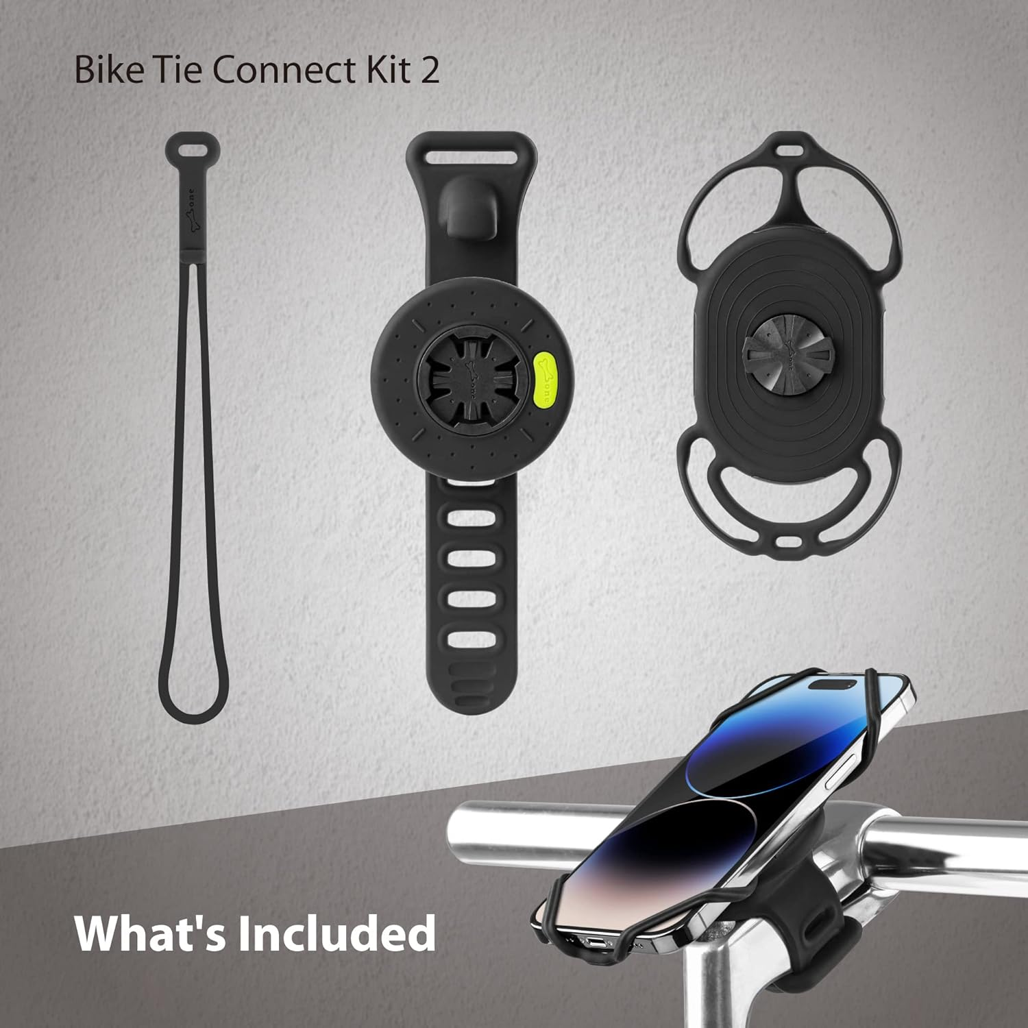 Bone Bicycle Phone Holder 360&deg; Rotatable 2Nd Gen. Cycling Computer Mount Set Shock Absorption for 2.2-4.7Cm Stem Compatible with 4.7-7.2" Mobile Phone Iphone Samsung Sony - Bike Tie Connect Kit 2 image number 3