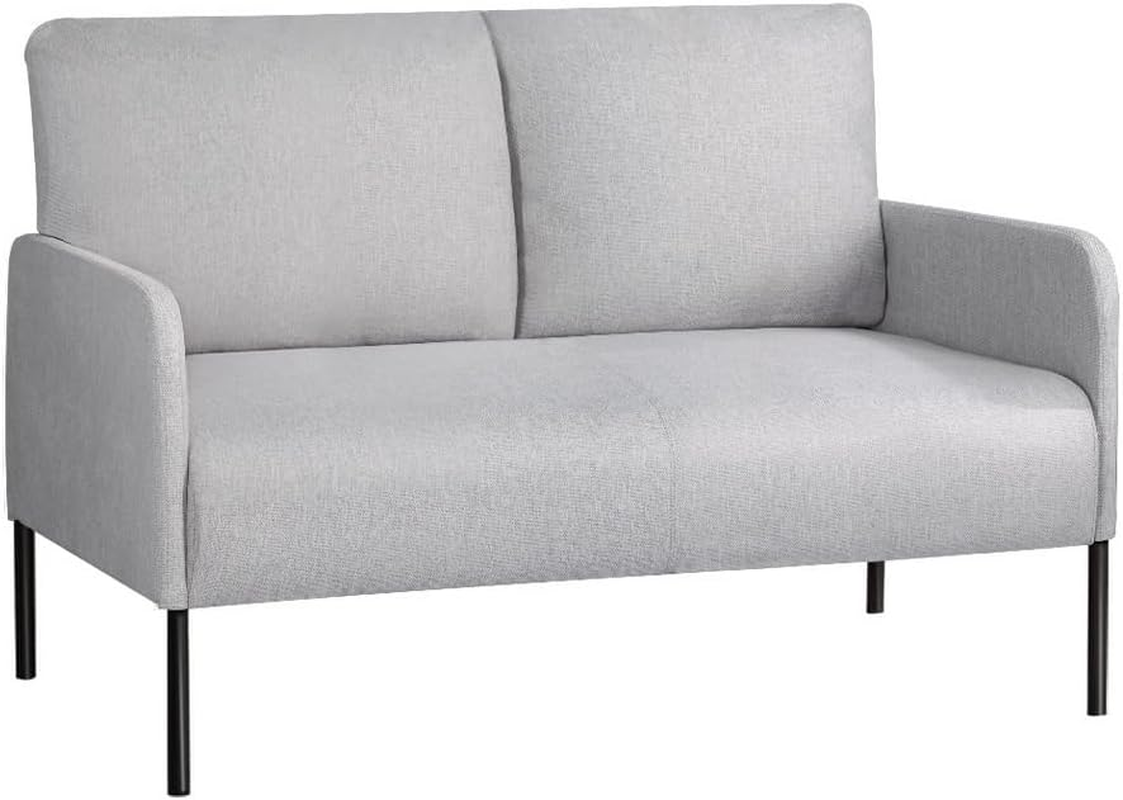 Artiss Armchair, Grey Recliner Lounge Dining Chairs 2-Seater Sofa Nursing Occasional Reading Seating Armchairs Home Living Room Bedroom Furniture, Upholstered with Linen Fabric image number 1