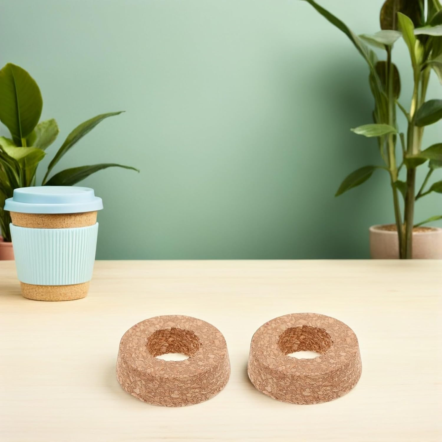 Kisangel Cork Lids for Glass Planter Hydroponic Plant 6Pcs Light Brown Wooden Tapered Cork Plugs for Micro Landscape Terrarium Easy Water Management for Home Office D&eacute;cor image number 2