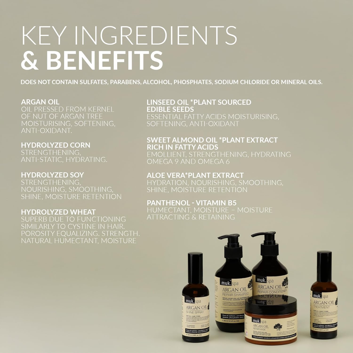 MUK. Argan Oil Shampoo for Hair Repair with Moroccan Oil & Hydrolysed Proteins - Hydrating Formula for Damaged, Dry & Brittle Hair. Colour Safe & Frizz Control, 300Ml image number 2