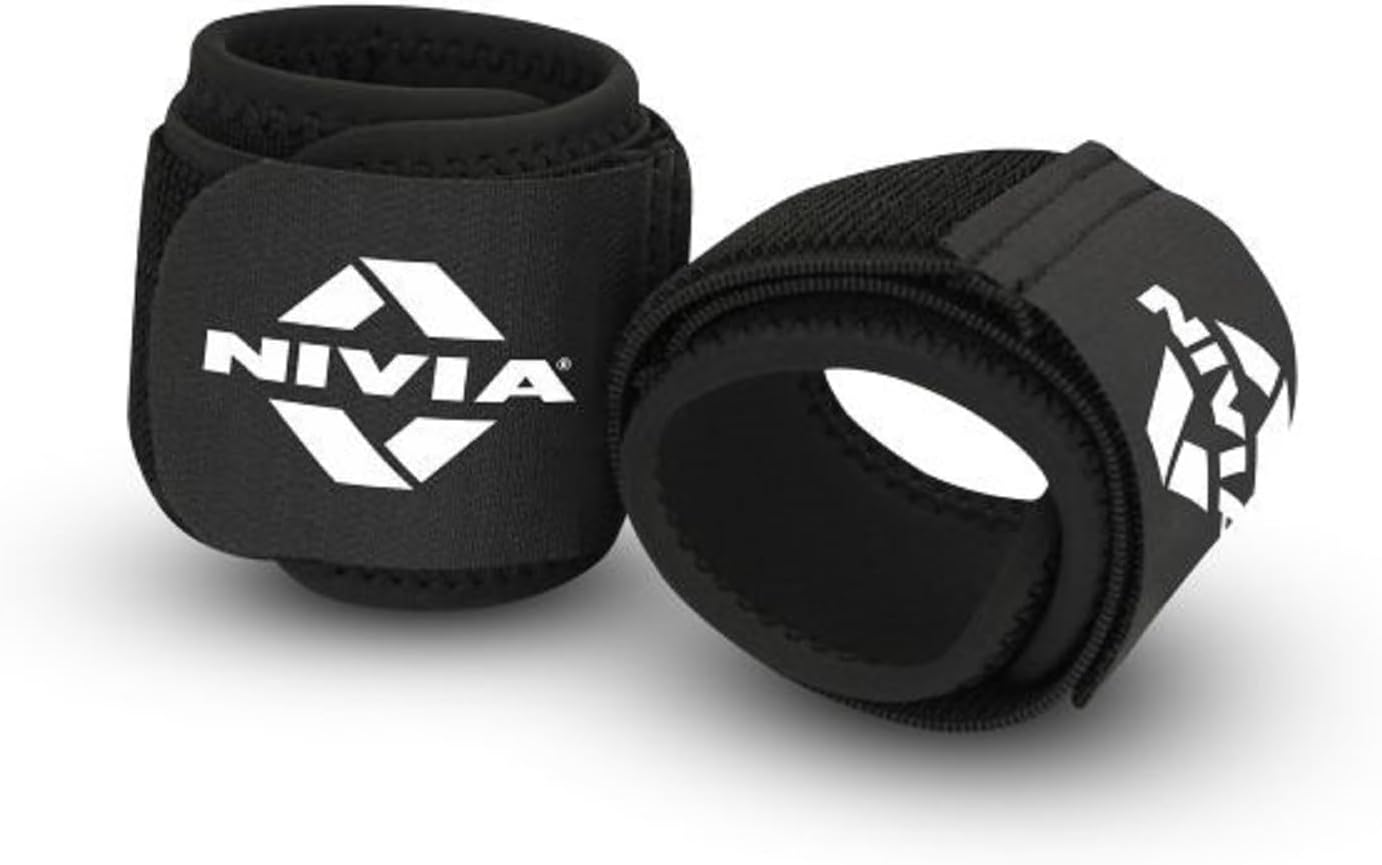 Nivia Weight Lifting Wrist Support (Black, Free Size - Adjustable with Velcro) | Material - Neoprene | Pain Relief, Gym, Sports, Exercise, Workout, Cycling image number 2